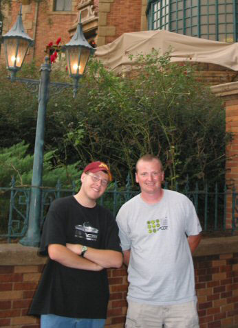 Me and Jeremy in front of the Haunted Mansion.